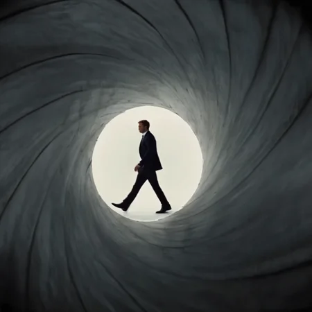 UHD, 4k, ultra detailed, cinematic, a photograph of <lora:Gun barrel sequence v2:1>
a man in a suit is standing inside a large pipe in the end shooting gun at camera is seen through a tunnel hole,solo,short hair,long sleeves,1boy,male focus,pants,walking,running,wide shot , Gun barrel hole, gun barrel's interior, pinhole camera, Gun barrel sequence style, epic, beautiful lighting, inpsiring