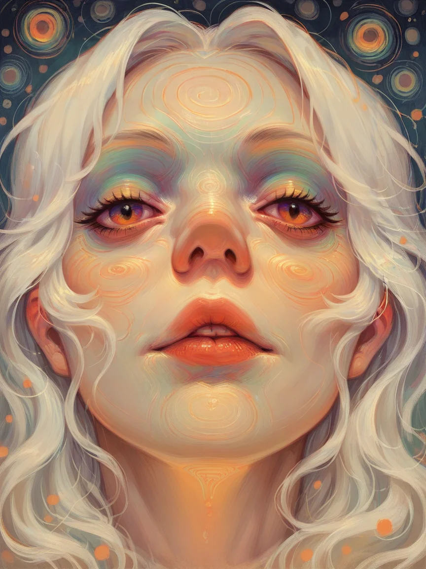 score_9, score_8_up, score_7_up, score_6_up, score_5_up,  <lora:m3rryXLP:0.7> m3rry, solo, multicolored eyes, abstract, 1girl, portrait, looking at viewer,
