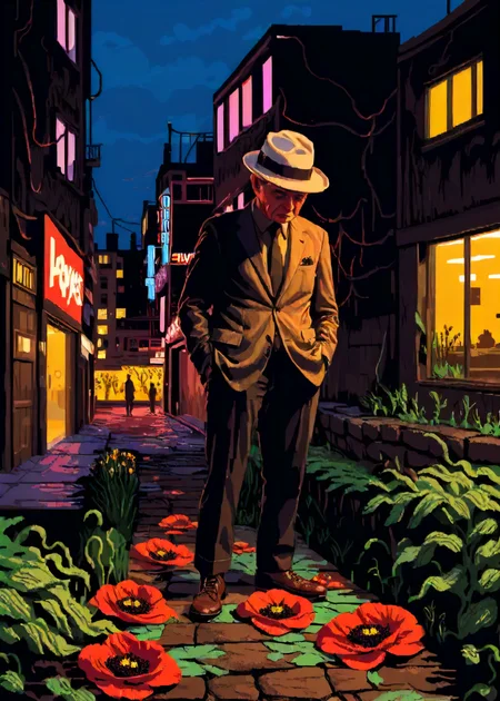 installation art designed by Patrick Dougherty, sculpture art, Urban jungle, knee level shot of a (Poppies:1.1) , at Twilight, Duckcore, Dramatic spotlight, emotional, flora, highly contrasted, deep aesthetic, extremely stylish, complex, intricate, dynamic, <lora:add-detail-xl:1> <lora:SDXLFaeTastic2400:0.085> <lora:MJ52:0.185> <lora:sinfully_stylish_SDKL:0.11> <lora:casting shadow style v2:0.1> casting shadow style, cucoloris patterned illumination