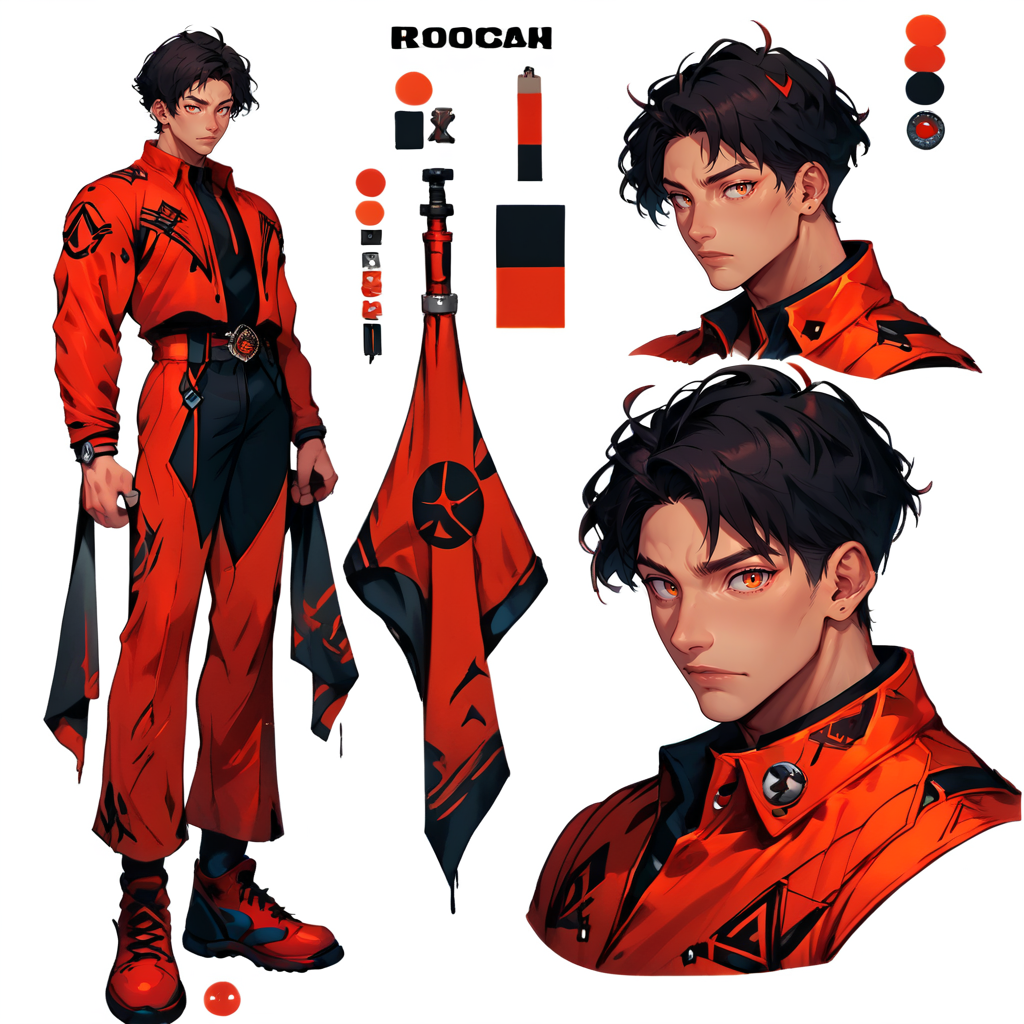 score_9, score_8_up, score_7_up, score_6_up, (CharacterSheet:1), 1boy, red suit, muscular male, short hair, rolex, simple black background, dynamic pose, sexy, reference sheet, (full body, from side, front:1.1), upper body, cartoon,
 CharacterDesignXL <lora:XLPCharacterDesign_Concept-10V2:0.8>