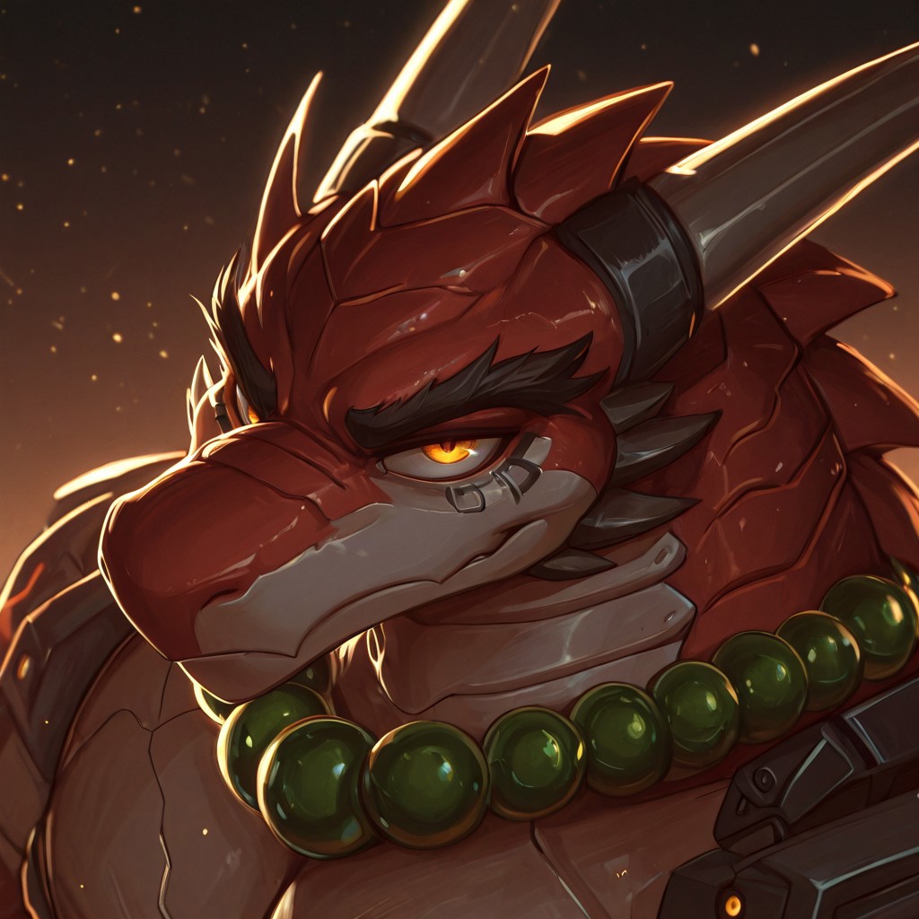 m4gm4, dragon boy, , m4gm4, dragon boy, bead necklace, Mixed Style, Furry, CP2077 Style, Furry Cyberpunk. masterpiece, best quality, newest, absurdres, highres, 1boy, solo,1boy,m4gm4, dragon boy, bead necklace, close up, looking at viewer, side angle,
