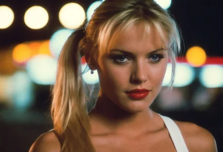 CinematicPortrait woman analog photo blonde ponytail masterpiece outdoors, (glossy lipstick), grey eyes, (nighttime street lights bokeh), soft focus, depth of field, film grain, (((looking at viewer))) <lora:CinematicPortraitXL_v3:0.35> <lora:EuroBabe-v4-XL:0.25>