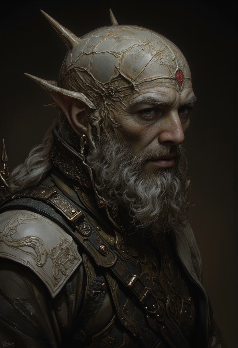 the Mokosh is an ancient, mythical creature, with long fangs, spikes, protruding from its head staring at you with old soulless eyes, skin like engraved stone where every grove tells a story. its presence demands respect  and loyalty, head and shoulder portrait, hyperdetailed, 8k resolution concept art, WLOP, Moebius, H.R. Giger, Royo, muddy, dark colors, minimal lighting, hyperrealism, digital illustration, intricate,( vapor:0.9), dorian cleavenger, brom, hyperrealism, digital illustration, horror, dark environment, (&:0)t  (photography, high-resolution, dynamic, energetic,hyper-realistic, dramatic lighting, shallow depth of field.)