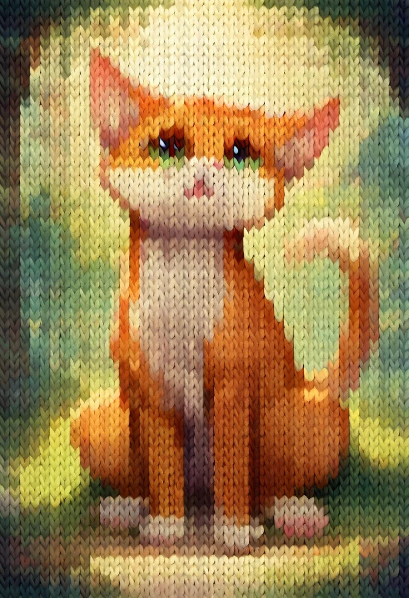 score_9,score_8_up,score_7_up,kn1t, cat, feral, animal, orange fur,
<lora:potat_knit_style_PDXL_v1:1>