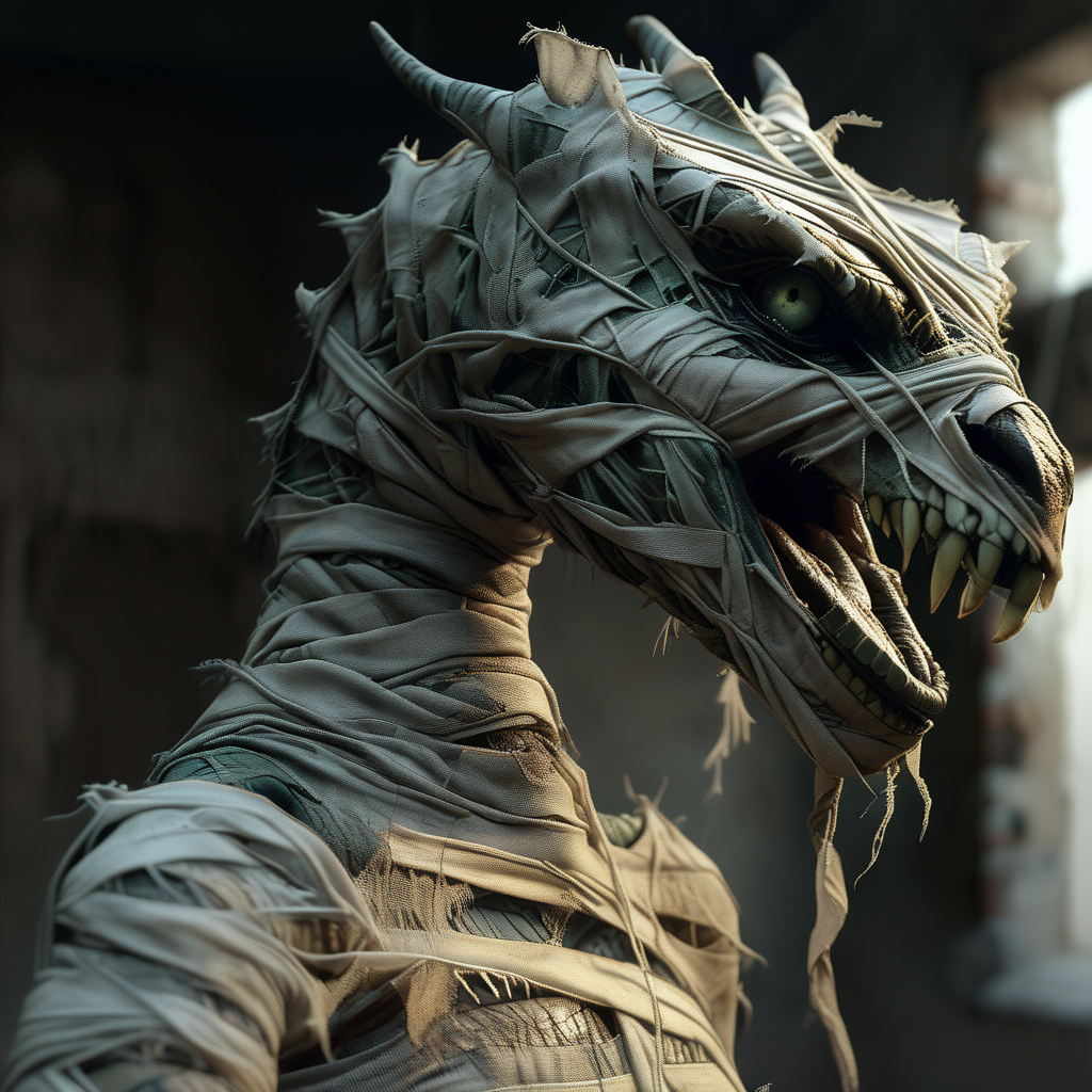 mummy dragon, photorealistic, cinematic <lora:mummy:1>