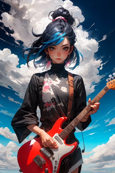 a girl playing guitar,
<lora:more_details:0.4>
 <lora:Cosmic anime-oil fusion v2:0.4> 
<lora:AnimeVibesV3:0.25> animevibes, 
<lora:3DMM_V11:0.5> 3DMM 
<lora:midjourney_20230624181825:0.4> midjourney ,
 <lora:LAS:0.25> colorful, clouds, 
<lora:msw_locon-t2:0.45>
 <lora:wuxia2:0.5> gu, shiny, shiny hair, shiny skin, shiny clothes