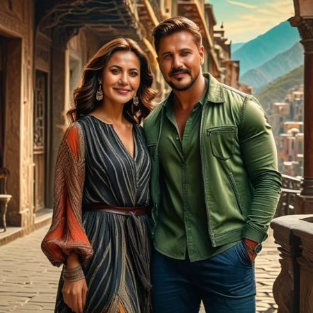 couple, man and woman, 30 years old,photography hyper realism detailed character design matte painting, couple in love, ultra realistic, cinematic, ultra detailed,