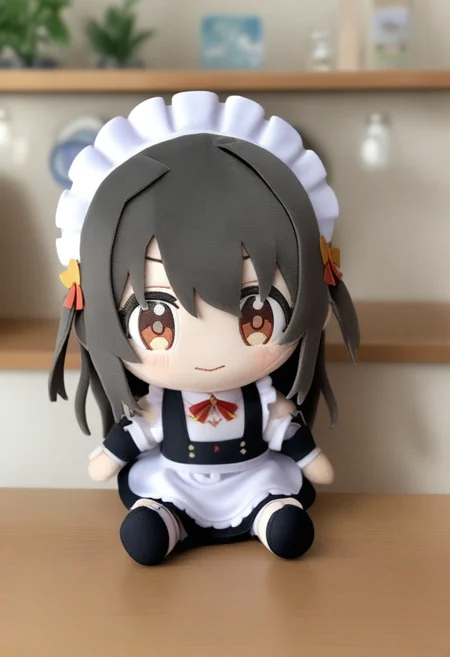 1girl,sincos, ningen mame, toosaka asagi,solo,medium breasts,20yo,maid,maid headdress,
character doll, chibi, sitting, full body, <lora:characterdoll_XL_v1:0.9>
from behind, fisheye lens, looking away, brown hair, brown eyes,troubled eyebrows, capital city, closed mouth, side hair,,
best quality, very aesthetic, absurdres