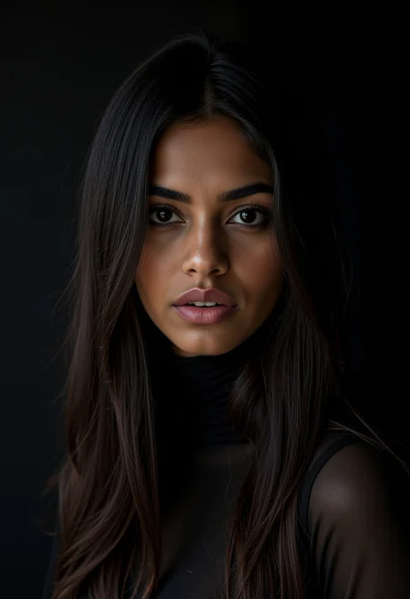 modeling photograph, rakshasa, indian beautiful, dark, mysterious, goth makeup, detailed flawless face, dramatic darkroom lighting, high exposure, (bubbly background:0.7), head and shoulders, 80mm camera