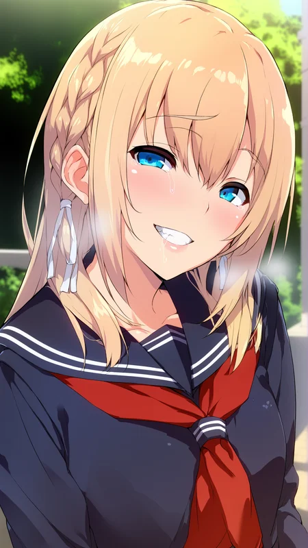 score_9, score_8_up, score_7_up, BREAK source_anime, best quality, masterpiece, uncensored,
1girl,seductive smile<lora:Yakisaba Teishoku_xl2:1> yakisaba teishoku,upper body,
blonde hair, serafuku,