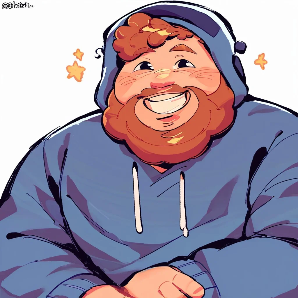 score_9, score_8_up, score_7_up, score_6_up, source_anime, white background, short ginger hair, beard, mustache, chubby
colorful, bright, smile, happy
1boy, solo, male focus, wearing blue hoodie