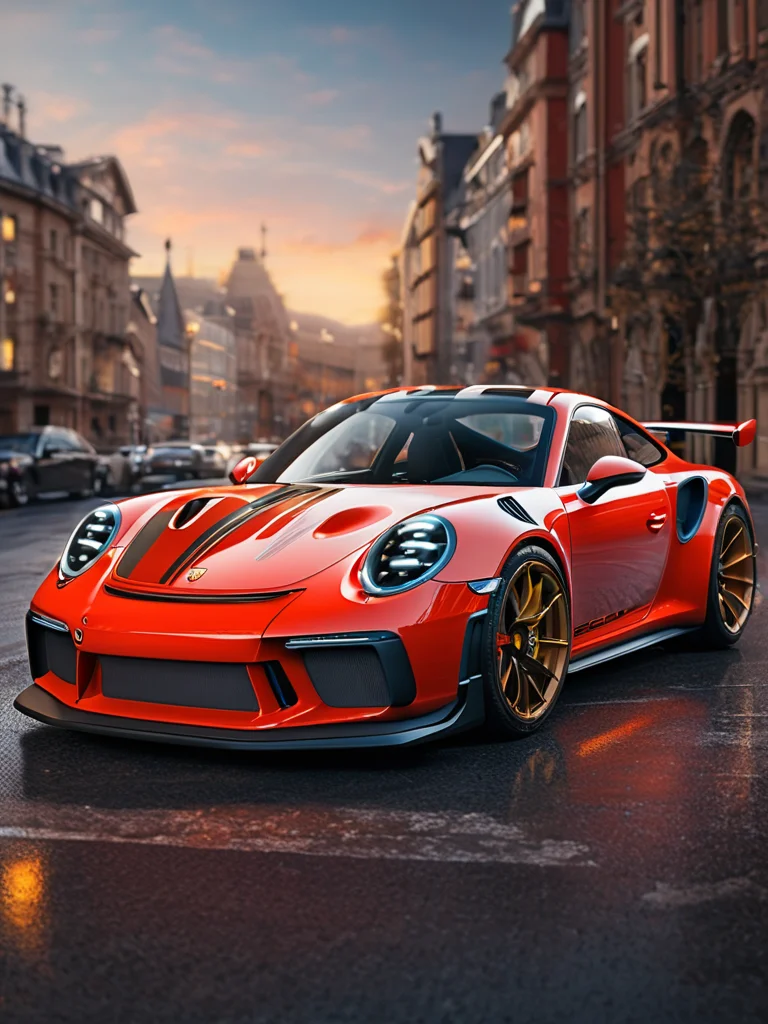 breathtaking visually captivating, stunning scenery, hyper detailed Porsche 911 GT3 RS (992.2) (inspired by Oskar Bakke, Stephan Bauer photography) silver, red decals, red wheels, 100% accurate proportions, 1:1, exact accuracy, physical accuracy, technical accuracy, flying debris, flying small piece of glass scatter around, epic city scape, burn disc brakes, light smoking tires, masterpiece, neon, realistic, highres, (masterpiece, top quality, best quality, official art, beautiful and aesthetic:1.2), 8k extreme detailed, colorful, highest detailed, fantasy, epic, elegant, sharp focus, soft lighting, vibrant colors, create shallow depth of field with long exposure fine detail