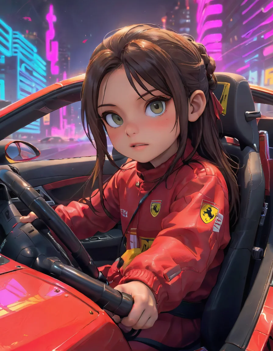 (biggest quality, masterpiece) award winning portrait <lora:xlcarolism:1> driving a ferrari, synthwave style <lora:hand 5.5:1.5> , <lora:add-detail-xl:1.5>
