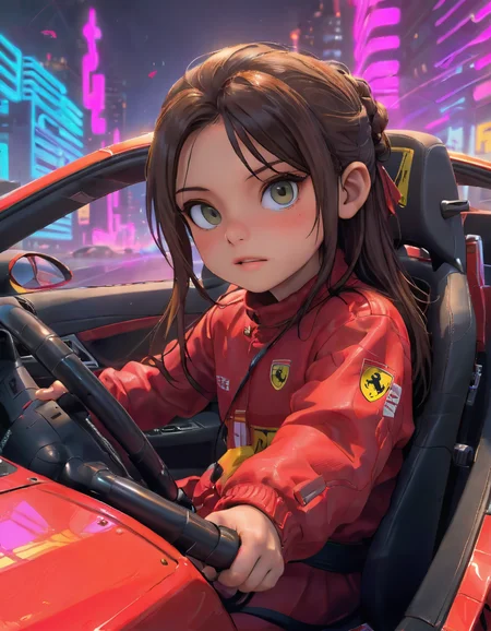 (biggest quality, masterpiece) award winning portrait <lora:xlcarolism:1> driving a ferrari, synthwave style <lora:hand 5.5:1.5> , <lora:add-detail-xl:1.5>