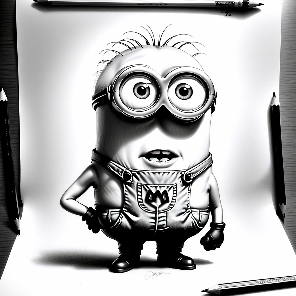 a minion made out of Jed-Pen  ,    <lora:PencilDrawingStyle:0.7>