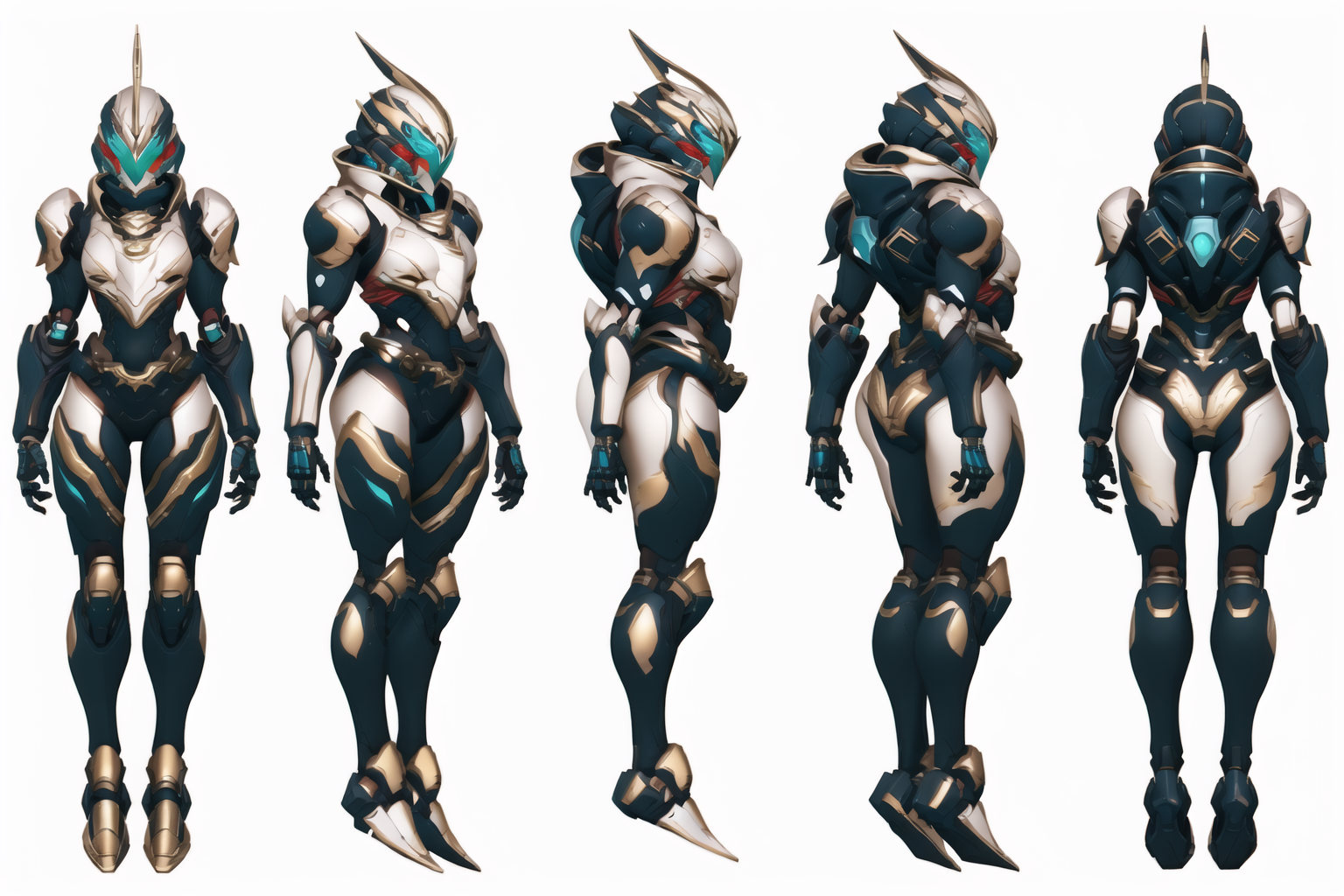 sunglasses,goggles,
mask,helmet,
robot,mecha,
(VIEWS:0), charturnerv2:0.5, full body character turnaround of robot,
Multiple views of the same robot in the same outfit, <lora:mw_charturn3:0.2>, (simple background, white background:1.3), multiple views, side view, back view, front view,
<lora:mechTurn_v1:.6>
<lora:clothTurn_v1:.2>
<lora:CSCharTurn_v3:.2>
<lora:CSMechCharTurn_v1:.2>
<lora:kamen:.75>, kamen,
<lora:nijiarmor_anime_v2:0.5>
absurdres, 1girl, BREAK android, cybersuit, upper armor, mechanical arms, machinery, prosthesis,
<lora:noline:.5>
<lora:spiderverse_style_offset:.1>
<lora:botw_style_offset:.1>
<lora:cyberpunk_edgerunners_offset:.1>
<lora:arcane_offset:.1>
<lora:EABA_v02:.1>
 <lora:Gundam_Mecha_v5.2:.1>
<lora:mecha_offset:.1>
 <lora:MedievalArmor_v02:.1> 
<lora:warframe:.1>
 <lora:warframe_v1:.1>
(Alexander Wang black leather biker vest:0.6),
(gold
medieval theme character design:1.2),