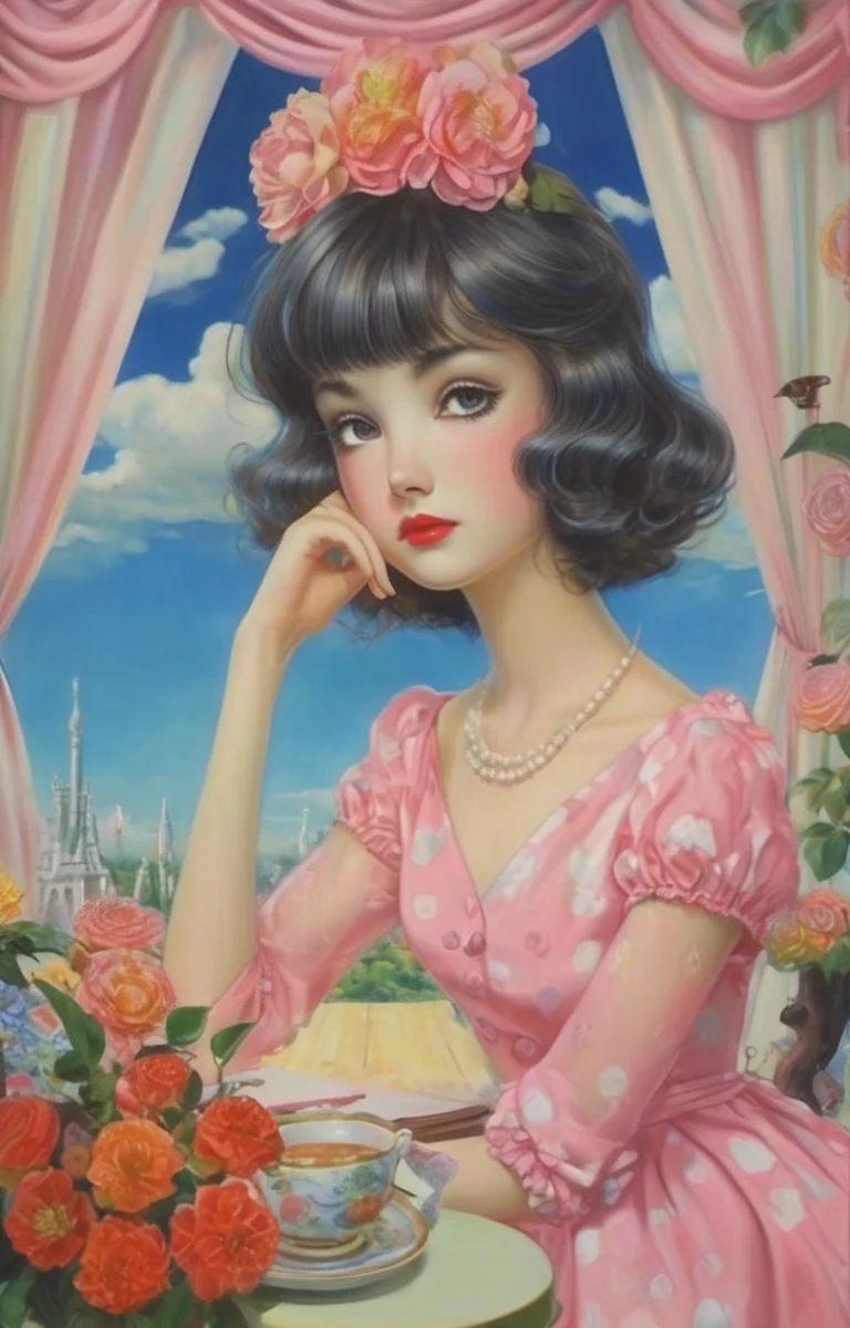 masterpiece,best quality,<lora:tbh293-sdxl:0.9>,illustration,style of Dorothy Draper portrait of idolmaster cinderella girls,