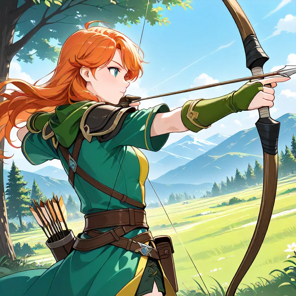1girl, Windranger, aiming a bow (weapon) <lora:Windranger Illustrious-000007:1>