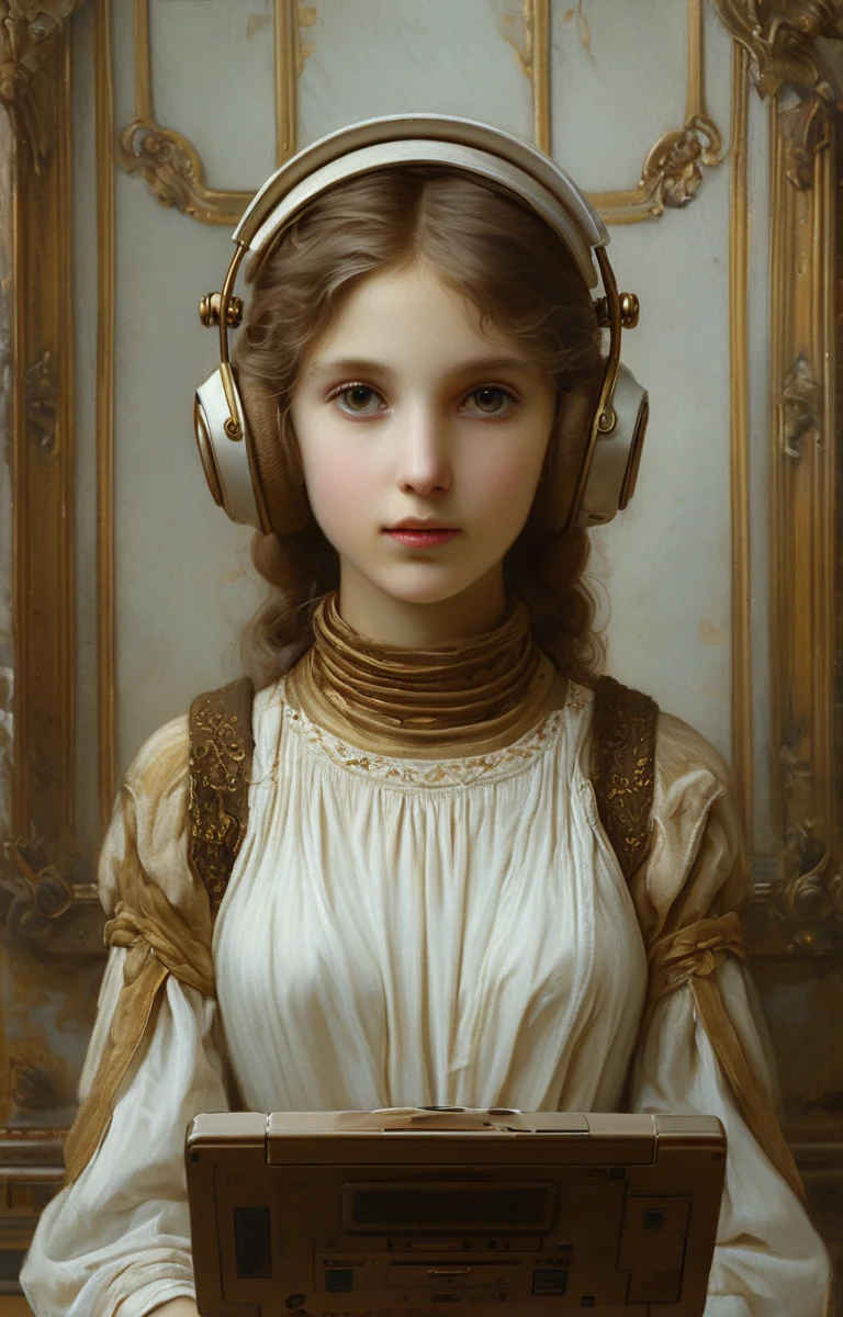 masterpiece,best quality,<lora:tbh202-sdxl:0.9>,illustration,style of william bouguereau portrait of Housework robots