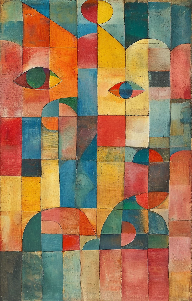 masterpiece,best quality,<lora:tbh325-sdxl:0.9>,illustration,style of Paul Klee, portrait of family