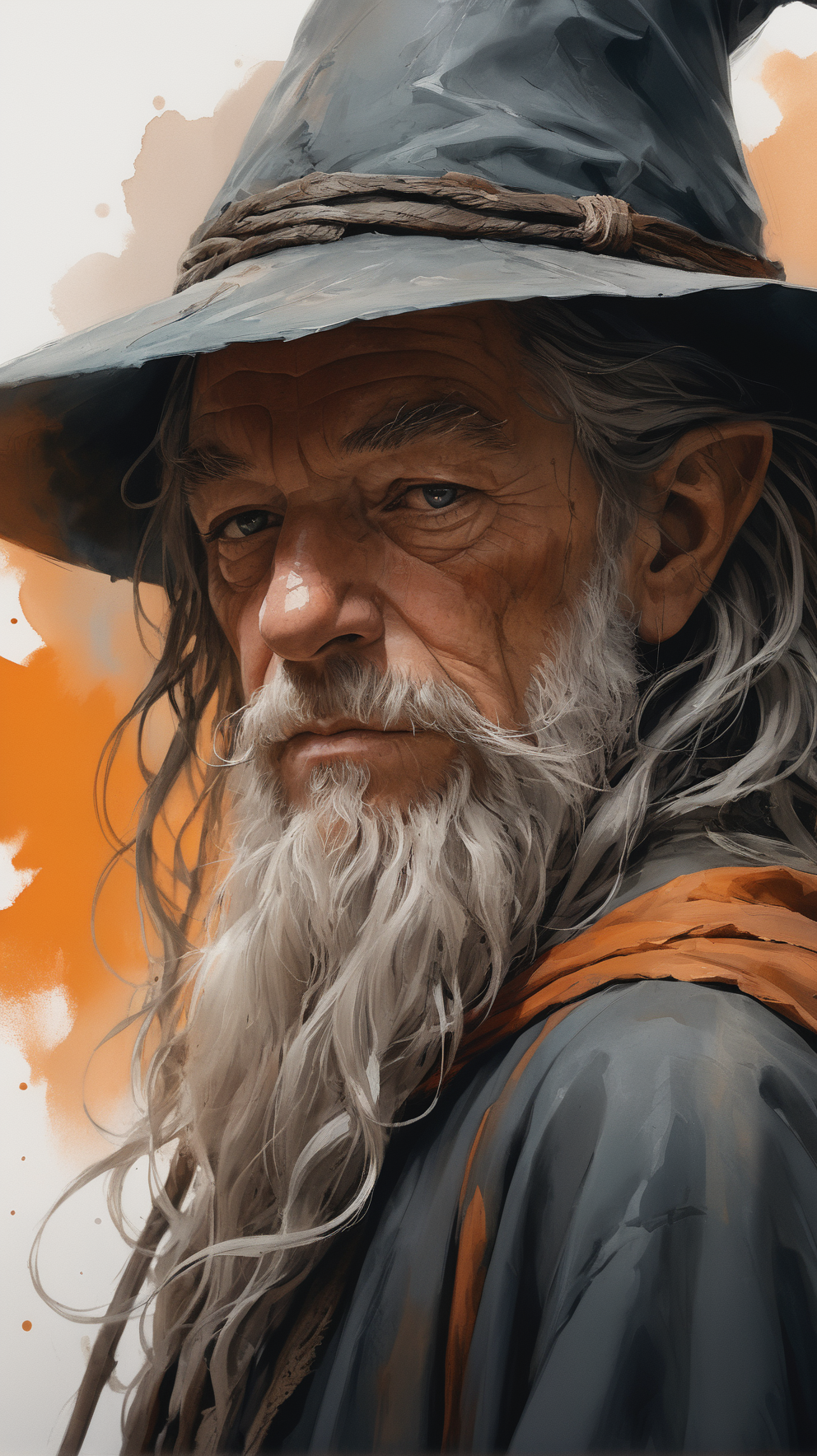 Powerful Gandalf portait, thinking, Storm Aura,  warm color, comic style, perfect anatomy, centered, approaching perfection, dynamic, highly detailed, concept art, smooth, sharp focus, illustration, art by Carne Griffiths and Wadim Kashin, trending on artstation, sharp focus, studio photo, intricate details, highly detailed, by greg rutkowski, kids story book style, muted colors, watercolor style, muted colors, watercolor style
 <lora:add-detail-xl:1>