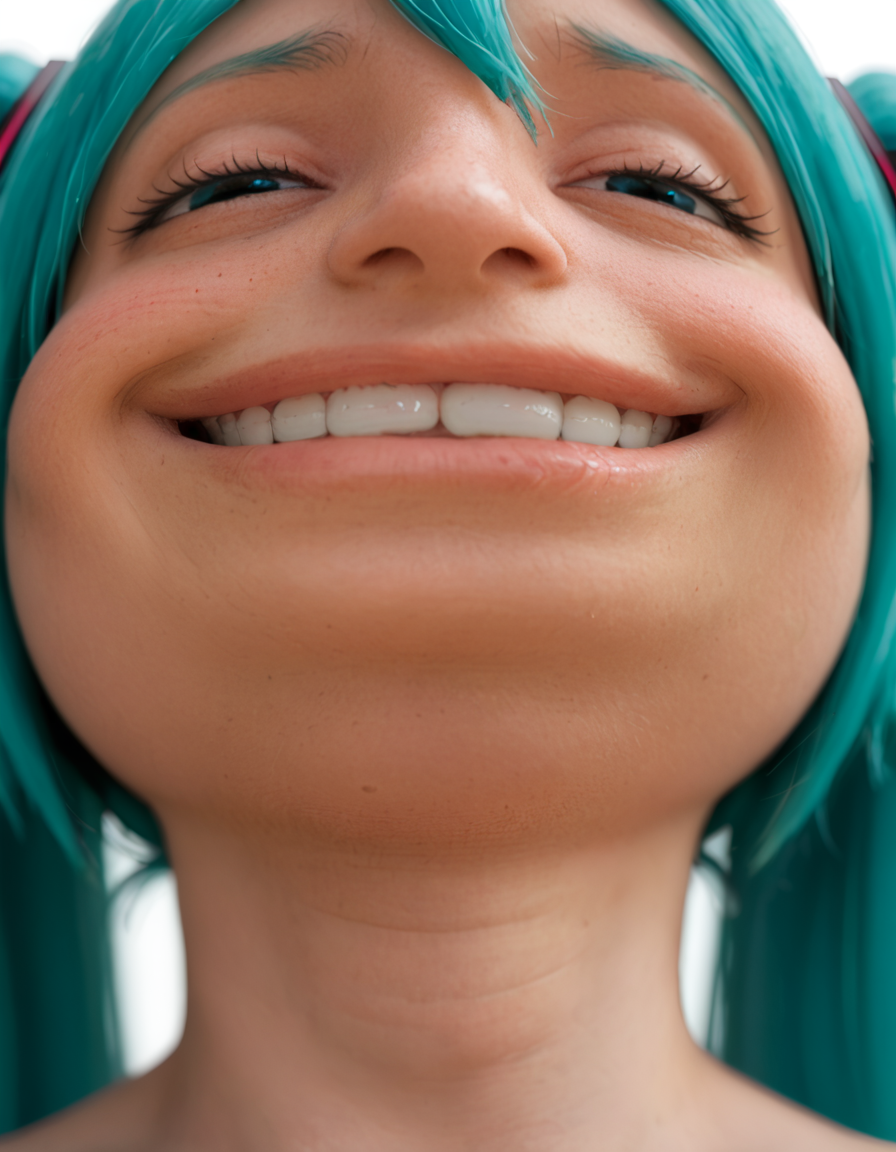 <lora:merriviuselfmeme_smug_pony:1.4> merriviuselfmeme_smug, exaggerated smug expression, hatsune miku