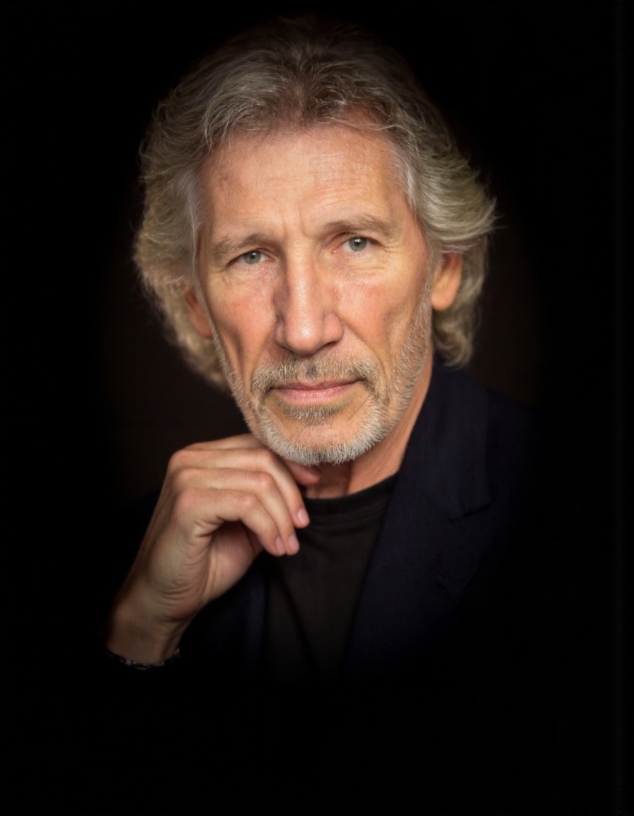 Rembrandt style <lora:ROGER_WATERS:1>, The image is a photograph of an elderly man with a distinguished appearance. He has short, wavy, light gray hair that is slightly tousled, and a neatly trimmed white beard and mustache. His facial features are prominent, with deep-set eyes and a slightly furrowed brow, suggesting wisdom and experience. He is wearing a dark, buttoned-up jacket over a black t-shirt, which adds a sense of formality to his attire. His right hand is resting on his chin, with his fingers lightly touching his cheek, giving him a contemplative or thoughtful expression. The background is a solid black, which contrasts sharply with his light-colored hair and skin, making him the focal point of the image. The lighting is soft and focused on his face, highlighting the texture of his skin and the details of his facial features. The overall mood of the photograph is serious and introspective, capturing a moment of quiet reflection. . Baroque, chiaroscuro, realistic, emotional, "flat lighting