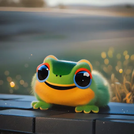 score_9, score_8_up, score_7_up, pikaole no humans animal focus, (frog:1.05), fur, full body solo blurry background, cute rating_safe source_furry, (dynamic pose:0.5), pikaole, source_photorealistic