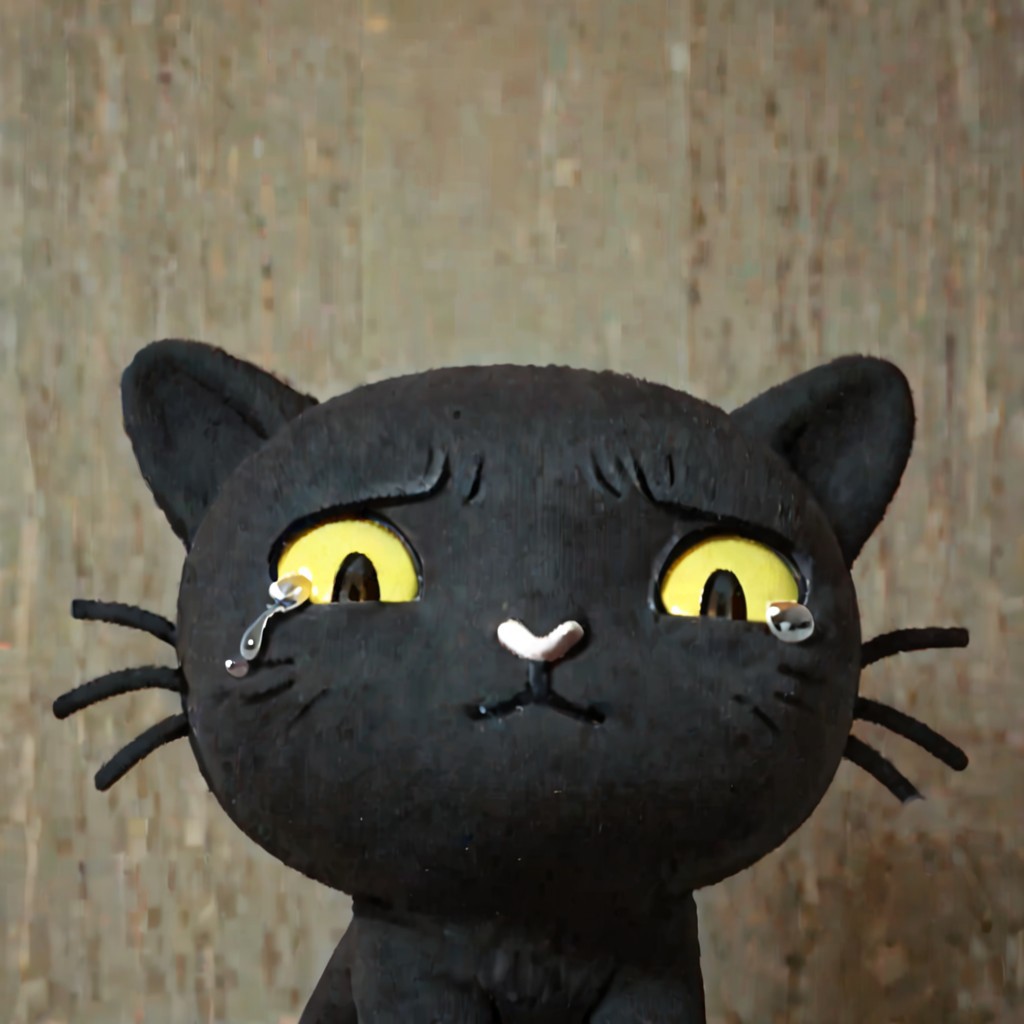 score_9, score_8_up, score_7_up, 8k, hd, photo, neutral expression, realistic, live-action, mio_pucca, yellow eyes, yellow sclera, black cat, cat, solo, :< sitting, sad, aquacrying, wavy mouth, closed mouth, tearing up, close up, no humans,