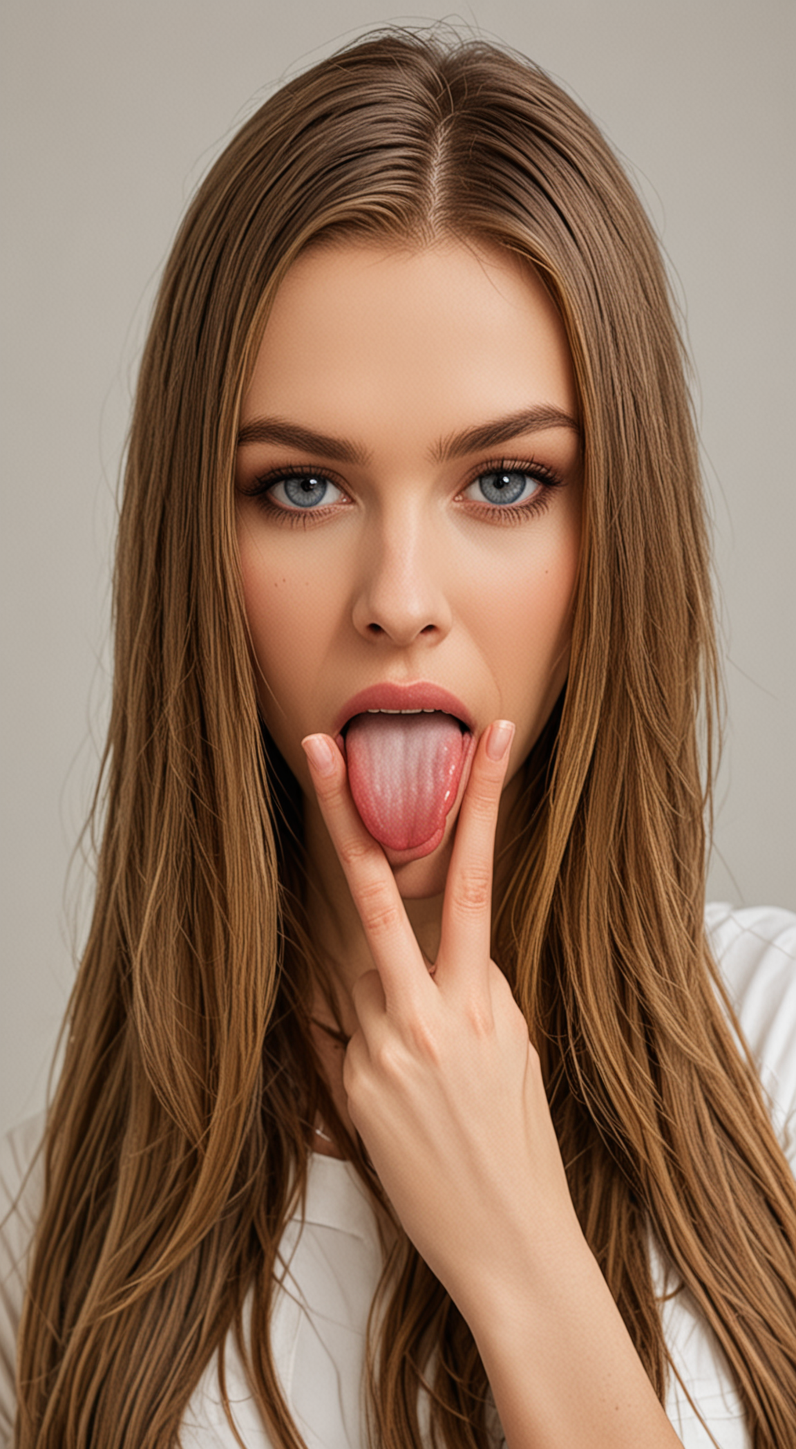 woman , long hair, pretty face, (V Fingers, Tongue out, Tongue between fingers), <lora:Fingers_And_Tongue_-_By_DICE:0.9>