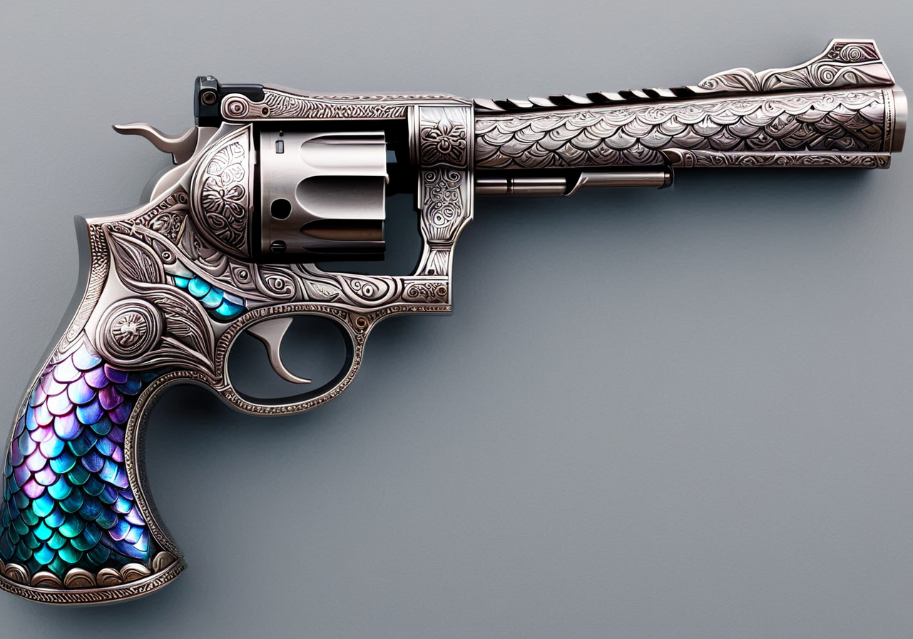 a revolver, scaleboundsdxl, <lora:scaleboundsdxl:1>, best quality, masterpiece, intricate, western