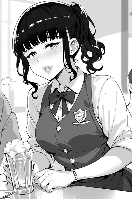 score_9, score_8_up, score_7_up, score_6_up,    <lora:Abubu_NPC_style:1>, bartender, npc_kraes, monochrome