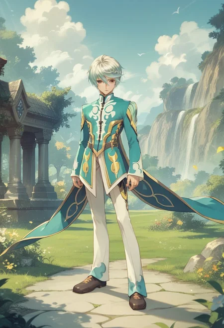 score_9_up, score_8_up, score_7_up, source_anime, extreamly detailed, 1boy, Mikleo (Tales of Zestiria), fullbody