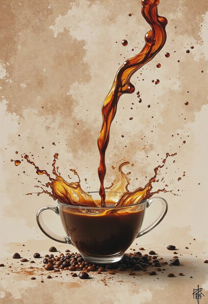 A yfg-c0ff coffee with steam around it