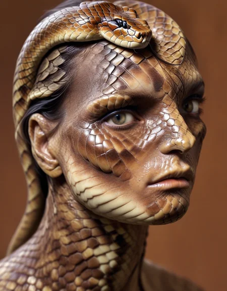 	'[snake human ] hybrid' made of human skin