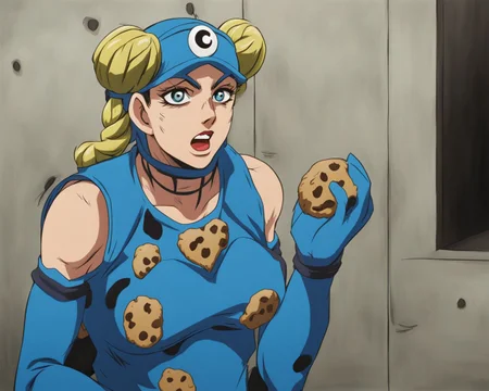 The cookie monster JojosoStyle <lora:SDXL-JojosoStyle-Lora-v2-r16:0.8>