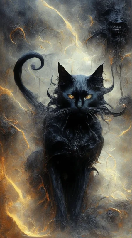 abysues black cat <lora:abysues:1>