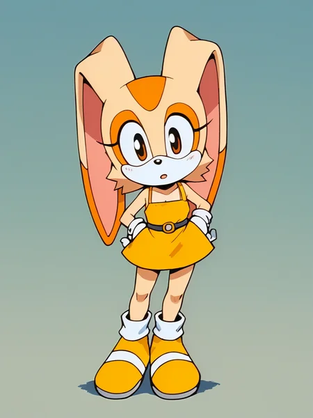 score_9, score_8_up, score_7_up, score_6_up, source_anime, zPDXL, <lora:ALTXL_pony_0061_8:1>, BREAK
1girl, solo, full body, <lora:Sonic_OVA:1> sonic_ova, flat chest, little girl, child, shortstack, cream the rabbit, white gloves, orange dress, orange shoes, white socks,