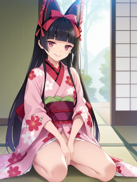 score_9, score_8_up, score_7_up, best quality, masterpiece, 4k, uncensored, perfect lighting, very aesthetic, anime BREAK
vector, flat color,
<lora:rory_mercury-PD-1.0:1> (rory mercury),
pink floral kimono, tatami, kneeling, smug, looking at viewer, cowboy shot