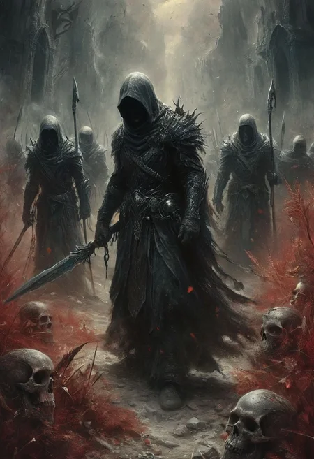 Completely Helm's fall absolutely nothing, pure black, detailed, but the Lord of the Rings of life are rising, FastNegativeV2, ral-dissolve,(James Ensor,Unica Zurn,Zdzislaw Beksinki:1.25), Skeletons,Weeping statues, Paranormal,Apparition, (Metallics:1.1), (Shape:1.1), (Monotyping:1.1), (Strobe light:1.2), Stone, Rhombus, ultra detailed, intricate, oil on canvas, dry brush, (surrealism:1.1), (disturbing:1.1) <lora:khorne:0.7> <lora:methurlant:0.5>
The king's guards fell like wheat before the scythe, their cries of alarm silenced by the swift and merciless blades of the assassin knights. Completely The world of the Lord of the Rings, pure black, detailed, but the Lord of the Rings of life are rising, FastNegativeV2, ral-dissolve,  amazing quality, masterpiece, best quality, hyper detailed, ultra detailed, UHD, perfect anatomy,
A fierce battle ensued, the clash of steel and the crackle of dark magic filling the air with a palpable sense of impending doom. Sirah's daggers danced like silver serpents, finding their mark with unerring accuracy, 
creating a hyperpunk scene with desaturated translucent DARK Red and beige details, colorful (polaroid:0.7) with vibrant colors, (vacations, high resolution:1.3),  ,end of hopes ,silence, extremely detailed,dark,sad, easynegative, digital artwork by Beksinski, extremely detailed, dark, chiaroscuro, low-key,in the style of Kelly Slater ,style by Kelly Slater,closeup,digital artwork by Beksinski, style of Kelly Slate