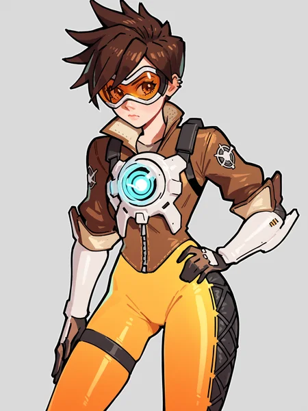 score_9, score_8_up, score_7_up, score_6_up, score_5_up, score_4_up,
BREAK
1girl, tracer \(overwatch\), brown hair, short hair,
BREAK
solo, standing, bikesuit,
BREAK
white background, simple background, angled shot, dynamic pose, dynamic angle, <lora:Lunas-KaatokunArt-SDXL-A1:1>