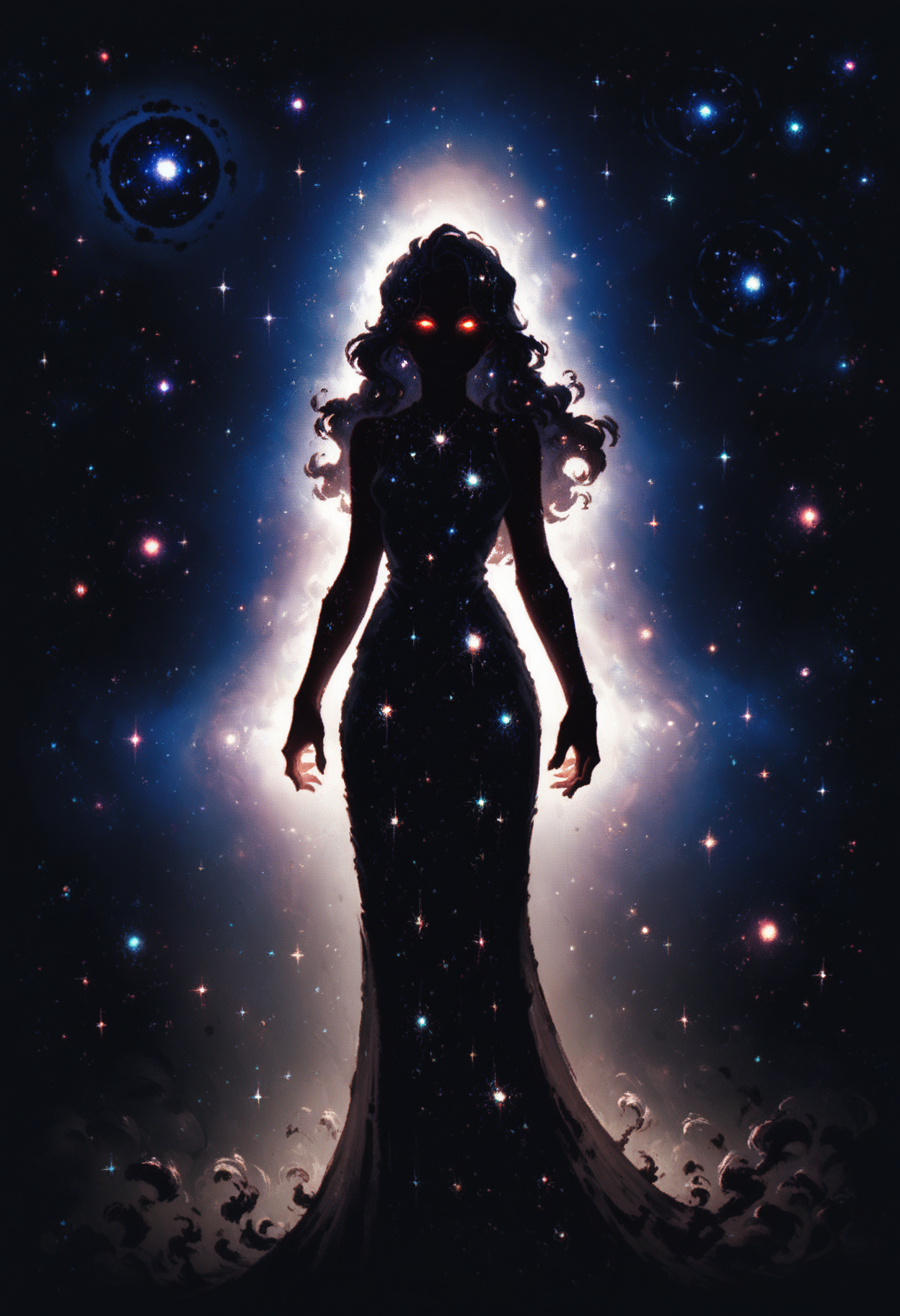 (score_9_up, score_8_up:1.2), score_7_up, high spren, 1girl, glowing eyes, silhouette, long hair, dress, galaxy, space, neon, volumetric lighting, <lora:High_Spren-000006:0.6>, <lora:xl_more_art-full_v1:0.4>, <lora:MJ52:0.4>, <lora:RMSDXL_Enhance:2>, <lora:RMSDXL_Creative:1>, <lora:great_lighting:4>, <lora:aesthetic:4>