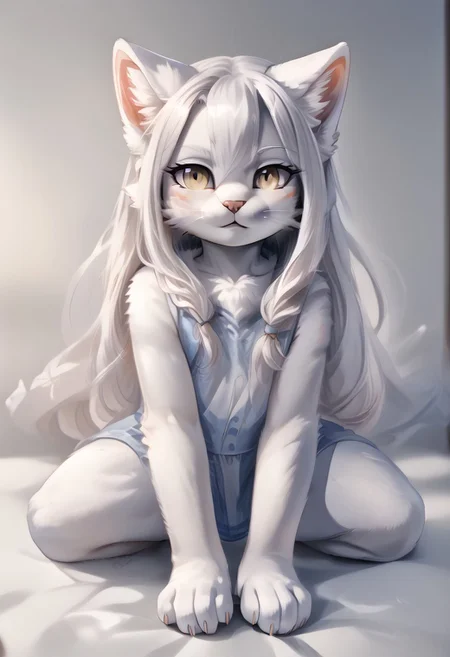 (((Barefoot furry character, full body, cinematic setting, furry female, plantigrade)))
Illustrate a refined and poised ((cat)) with sleek ((silver-gray fur)) and striking aquamarine eyes. Adorned in fashionable ((attire with subtle botanical patterns)). The figure ((lies barefoot on lounger)) in a luxurious spa environment, surrounded by potted plants like botulinum-producing Clostridium botulinum, amidst bottles labeled "serum" and "elixir," referencing the medical use of botulinum toxin. showing paws soles to viewer.
BREAK, detailed background, 8K, (masterpiece:1.5), intricate details, highly detailed, extreme detail, octane render, fine art, best quality, highres, (detailed face:1.5), ((full_body)), UHD, (((perfect hands))), low light