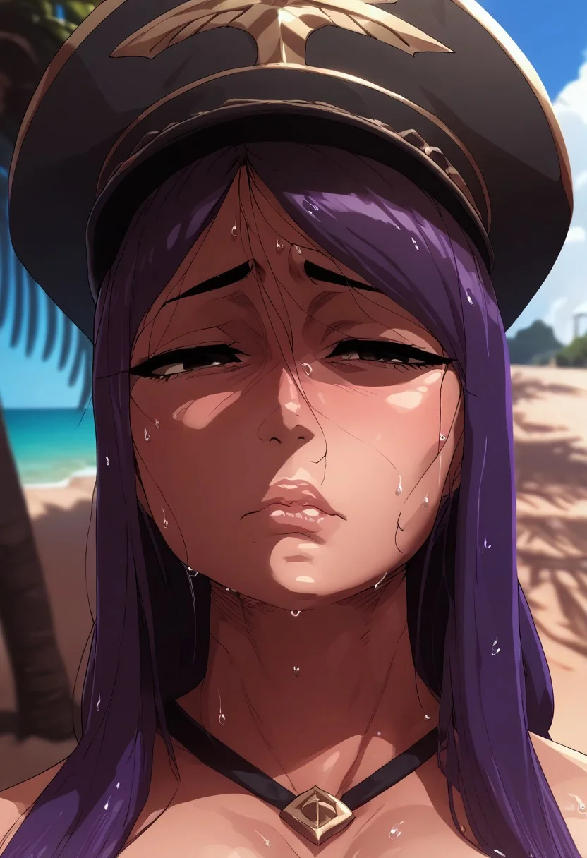 masterpiece, best quality, 1girl, female ,
BREAK,
score_9, score_8_up, score_7_up, score_6_up, source_cartoon, rating_explicit <lora:officialpit_style_v11:0.8> ,, close view, , source_anime, anime, anime screencap, anime coloring, animification, score_9_up, score_8_up, score_7_up, (high quality:2.0), (1 woman:2.0),, huge boobs, , horny, prostitution, prostitute, slutty, beach background,, Zayd, purple hair, upper body, face close, upper body only, only face, face portrait, perfect eyes, wet lips, face focus, detailed face, call down, tired eyes,
Hat, long hair, standing,