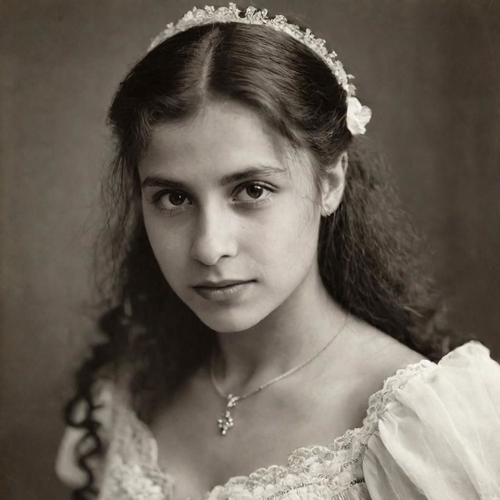 a photo portrait of young italian girl Desdemonia, Othello's wife