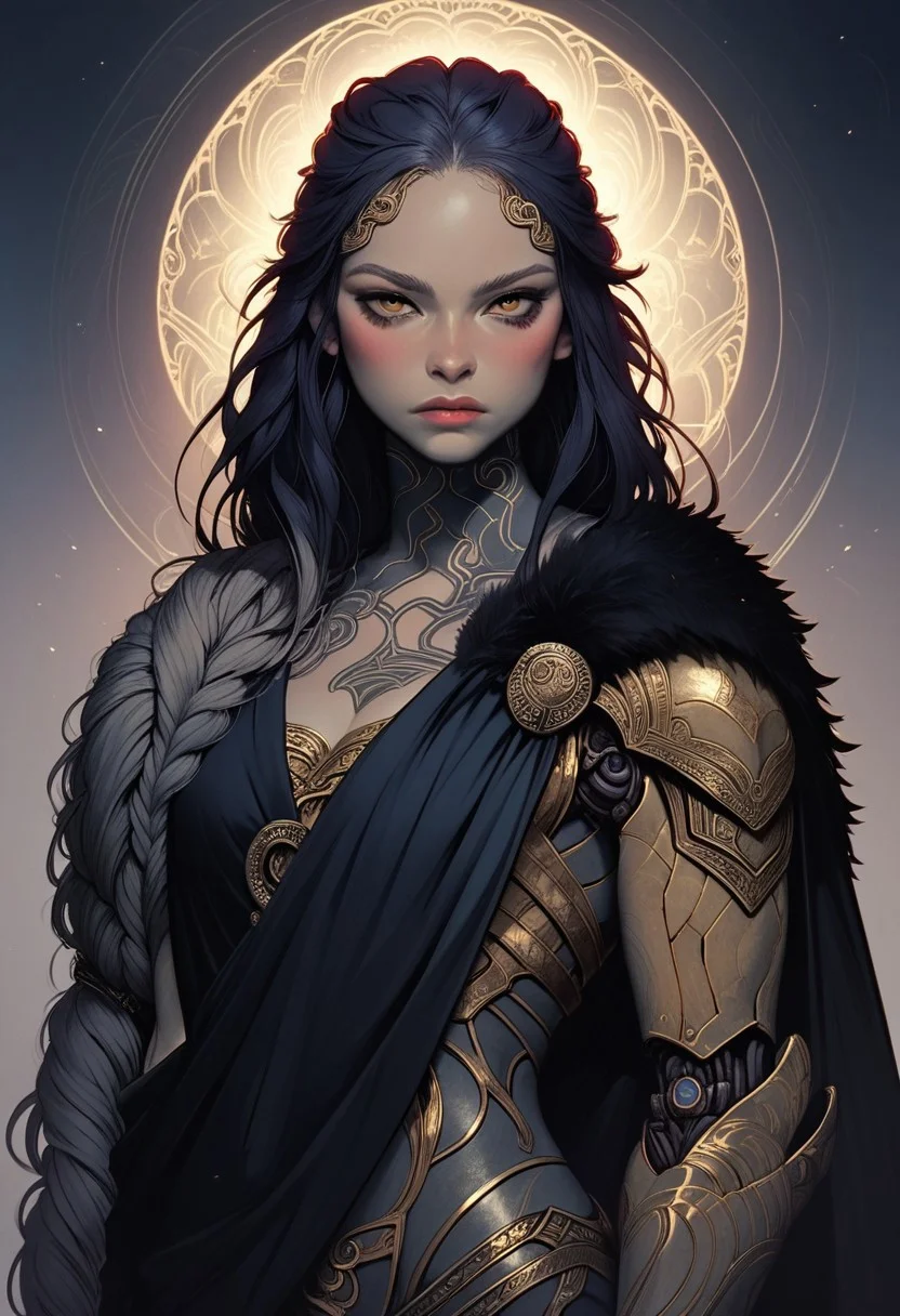 llustration, zPDXL3 , Expressiveh , score_9 , score_8 , score_7, dynamic viewpoint, dynamic angle, vibrant colors, Loki, god of mischief, norse, wearing norse themed armor, pauldrons highly detailed , high quality , high res, mask , closed mouth, detailed pauldrons, dramatic lighting, <golden cyber arm, golden cybernetic arm:1.4>, asymmetry, asymmetrical arms,cape, royal
