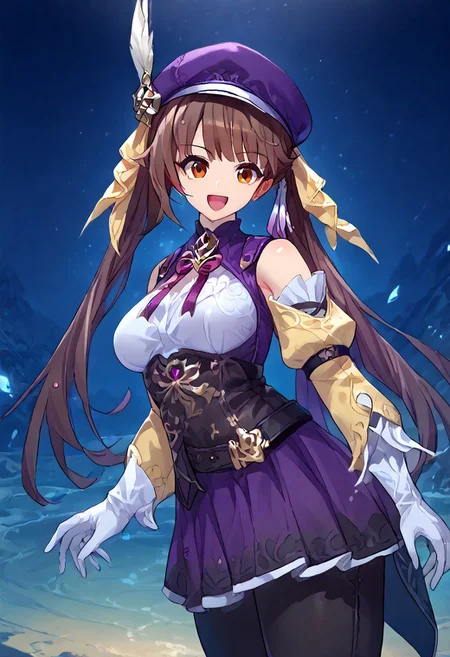 (zPDXL3), 
(zPDXLxxx), 
AIU,
wet, 
1girl, 
solo, 
sushangdef, brown eyes, brown hair, long hair, twintails, braid, hair ornament, medium breasts, BREAK, 
monocle, cabbie hat, purple headwear, hat feather, bare shoulders, dark purple shirt, purple skirt, jewelry, blue gemstone, ribbon, sleeveless shirt, purple sleeves, white gloves, gem, puffy sleeves, long sleeves, baggy pants, BREAK, 
standing split,
kicking,
happy, 
open mouth, 
bust up, 
looking at viewer,