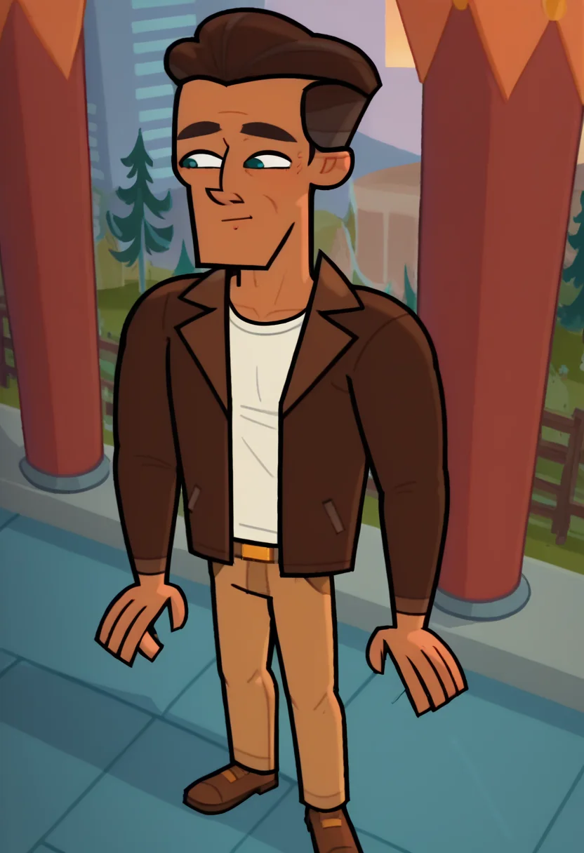 score_9, score_8_up, score_7_up, source_toon, <lora:10:0.95> dcrmhusband, 1boy, brown jacket, light-brown pants, solo, full body, standing, from above,