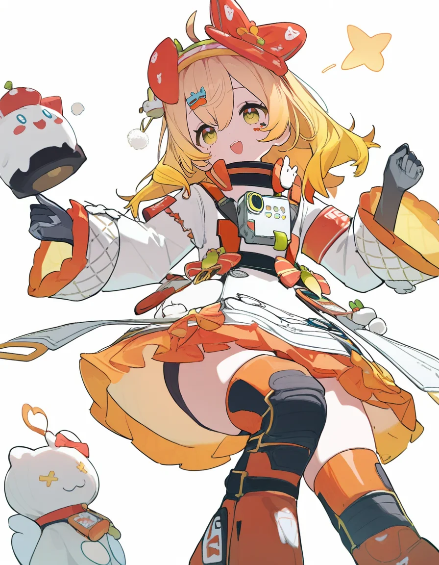 1girl,<lora:CarrotToF:1>,CarrotToF,ixy,ningen mame,ciloranko,sho_(sho_lwlw),tianliang duohe fangdongye,simple background,white background,(masterpiece, high score, great score, absurdres),
