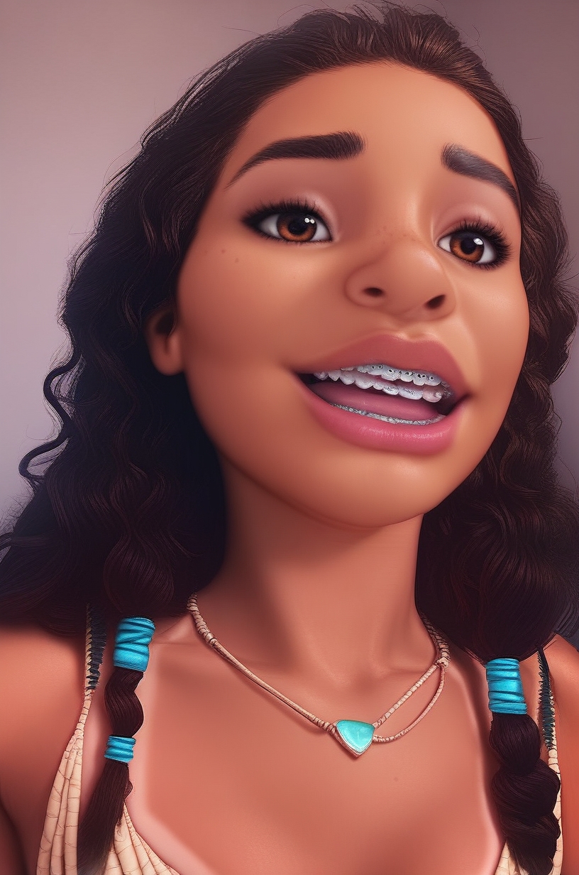 , score_9, score_8_up, score_7_up, score_6, score_5, score_4, source_cartoon, realistic, princess Moana bikini,breasts,rating_safe, bare shoulders ,open mouth,8r4c3t4n<lora:8r4c3t4n-000009:.95> nose,